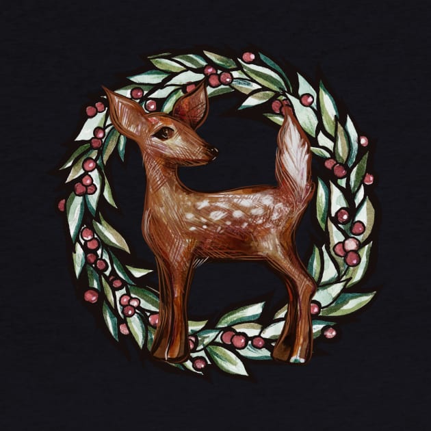 Christmas Fawn by bubbsnugg